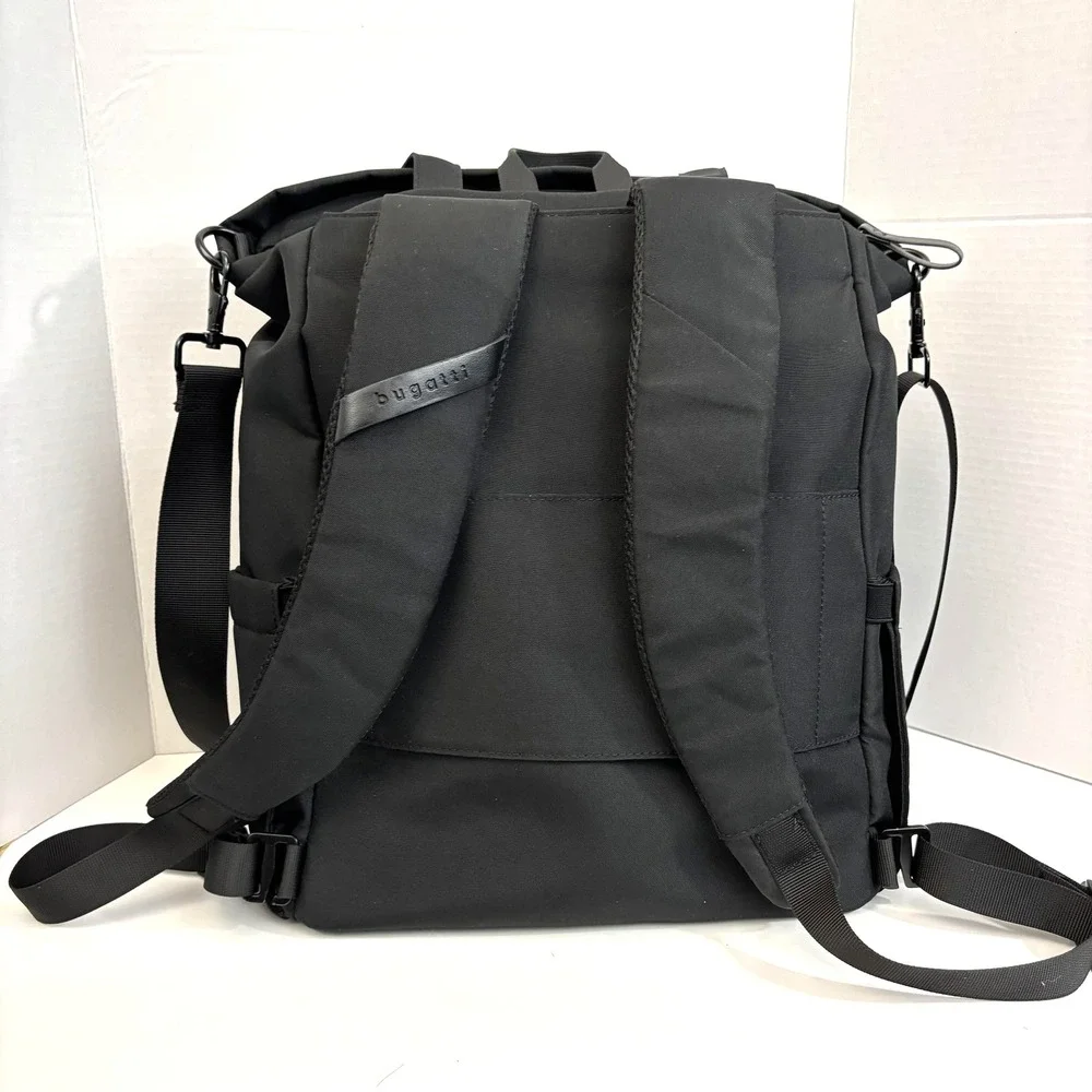 Bugatti Travel Backpack RFID Bag‎ Black Protection Padded Work CNV2538BU-BLACK